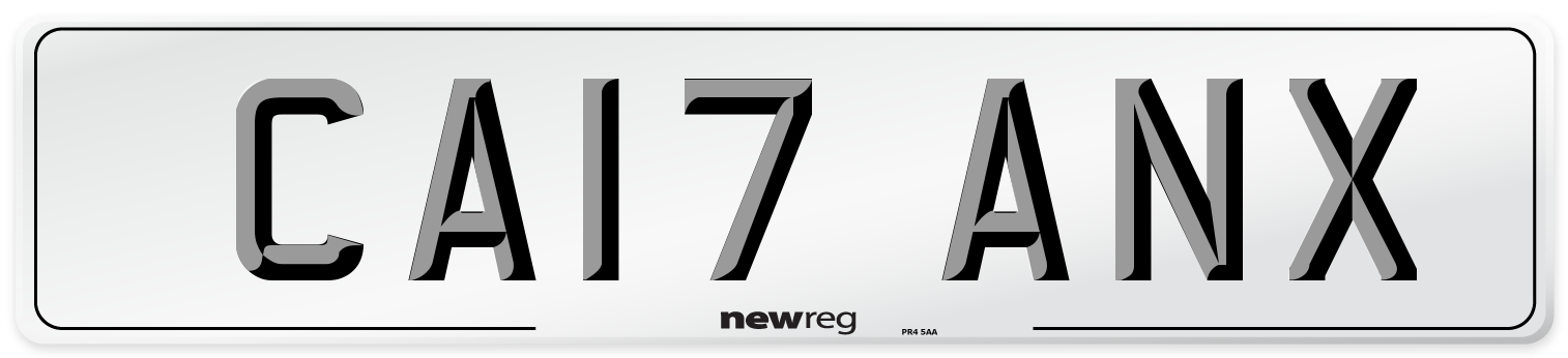 CA17 ANX Number Plate from New Reg